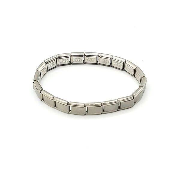 GP Firenze Jewelry - GP Firenze Stainless Steel Link Bracelet Matte Silver Italian Charm Style